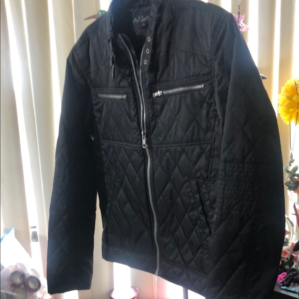 G by Guess Black Lightweight Jacket with Matte Finish